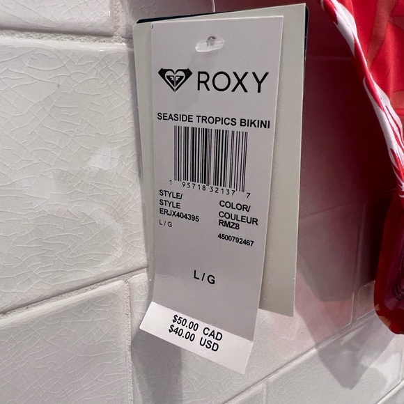 NWT Roxy Red Floral Bikini Bottom - Picture 3 of 6